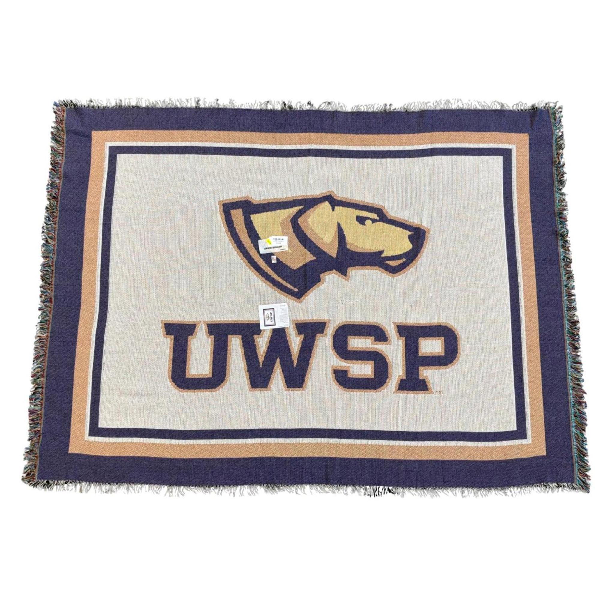 Product image 3 of 5 for University of Wisconsin Stevens Point Tapestry Afghan- Pointer or Old Main