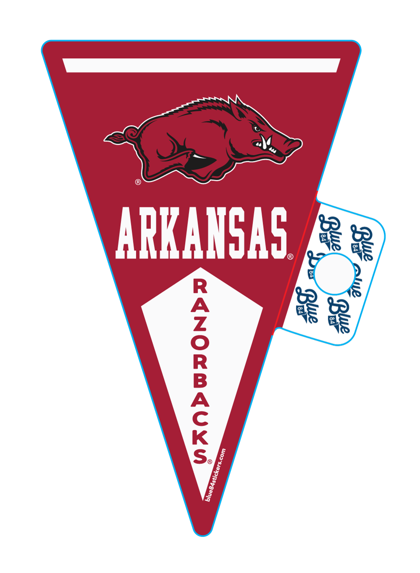 image of: Arkansas Razorback Pennant Blue 84 Sticker