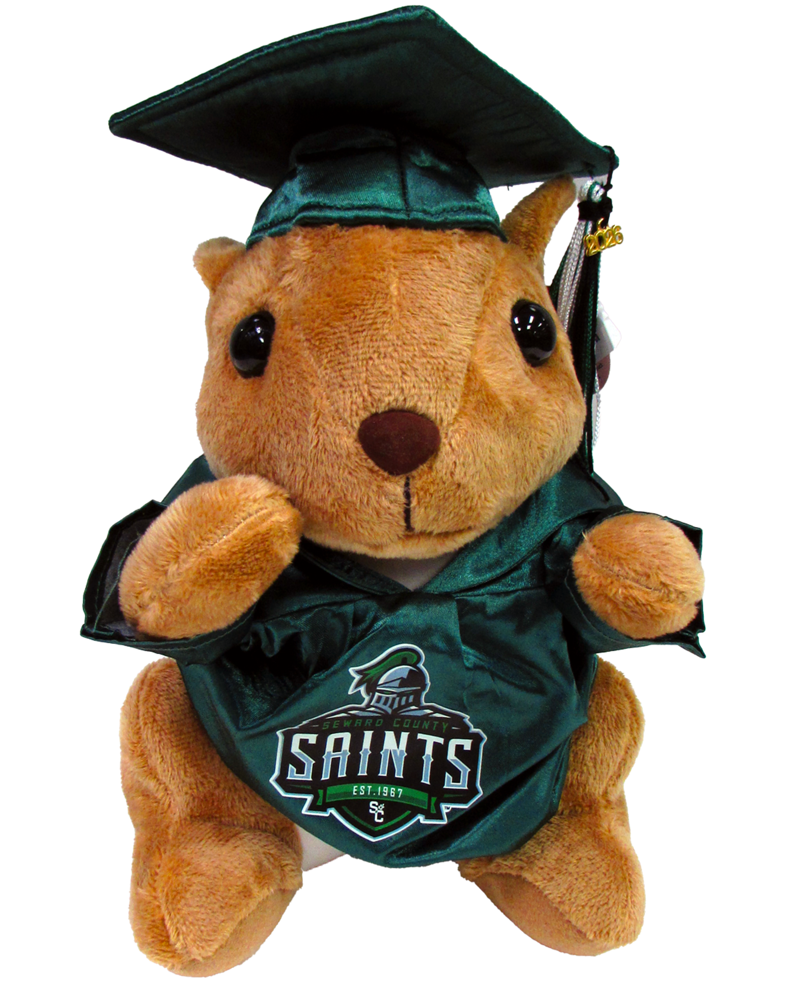 Product image 1 of 3 for Graduation Squirrel Green Cap & Gown 11"