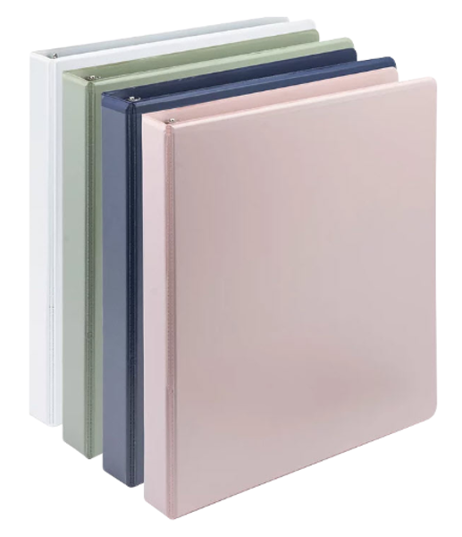 Samsill Plant Based Durable Round-Ring 1in Binder, Assorted Pastel Colors; $6.98