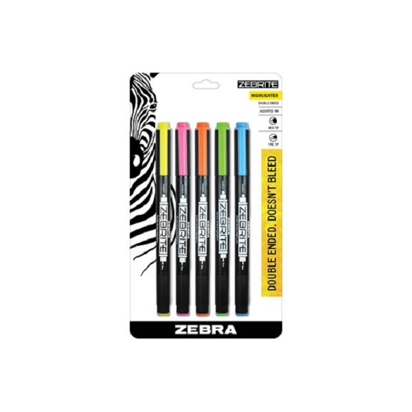 image of: Zebrite Double Ended Highlighter 5 pack