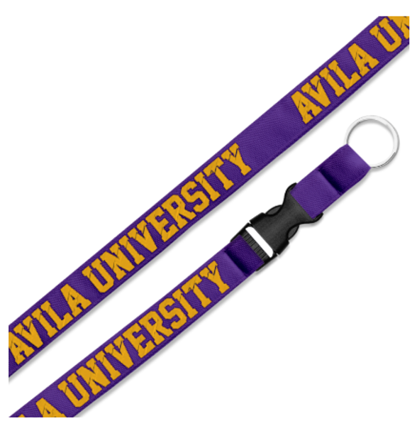 AU 3/4" WOVEN LANYARD PUR/GLD; $8.99