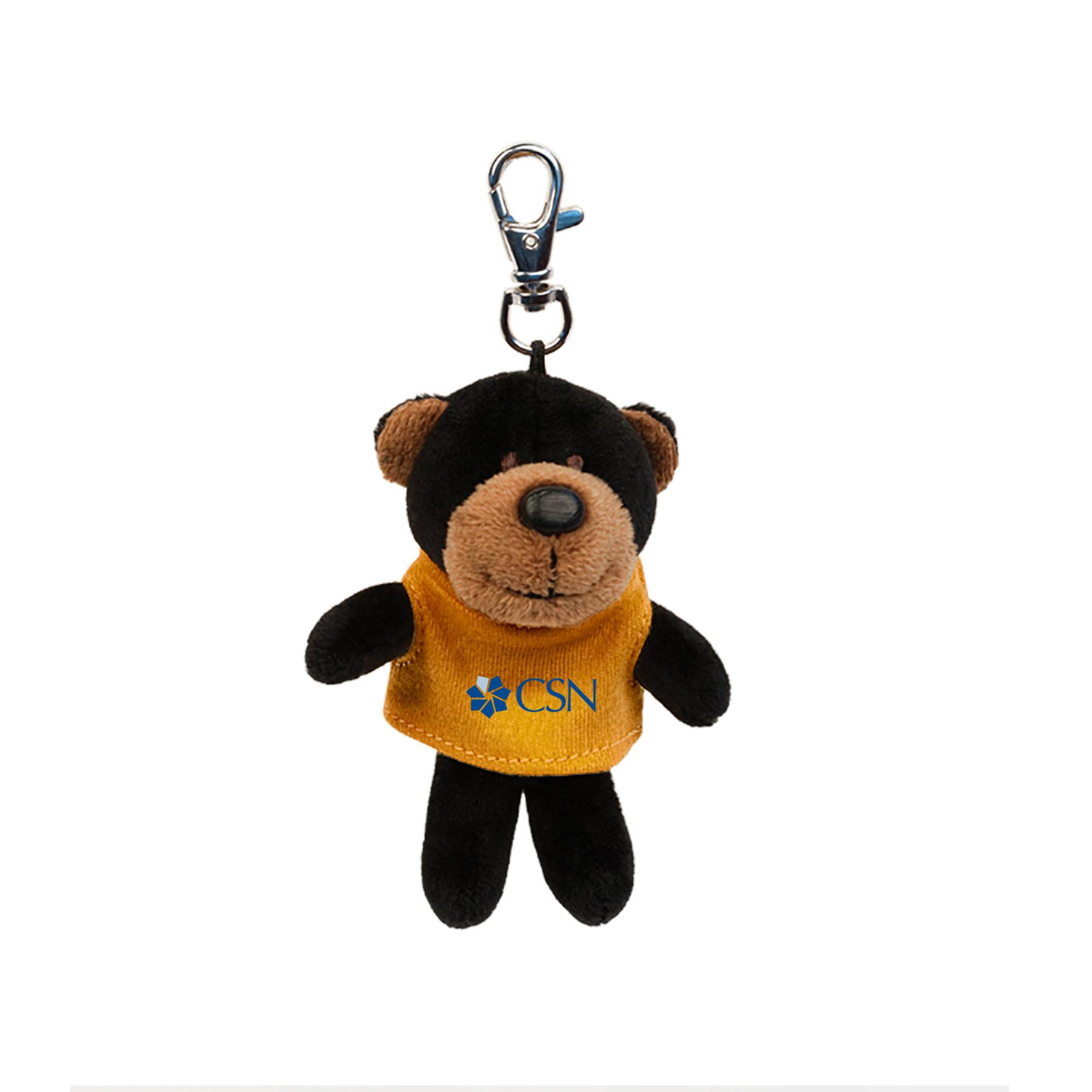 image of: PLUSH KEY CHAIN BLACK BEAR