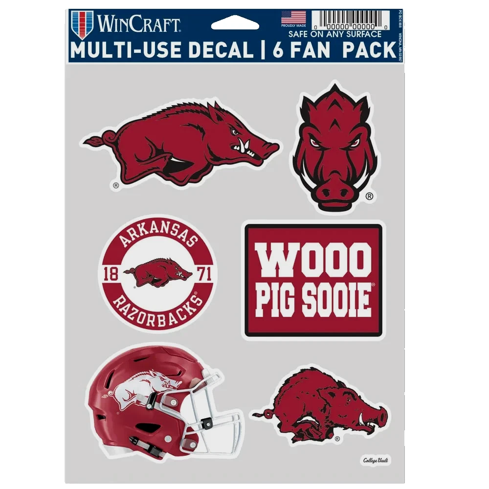 image of: Arkansas Razorbacks Fan Decal - 6pk