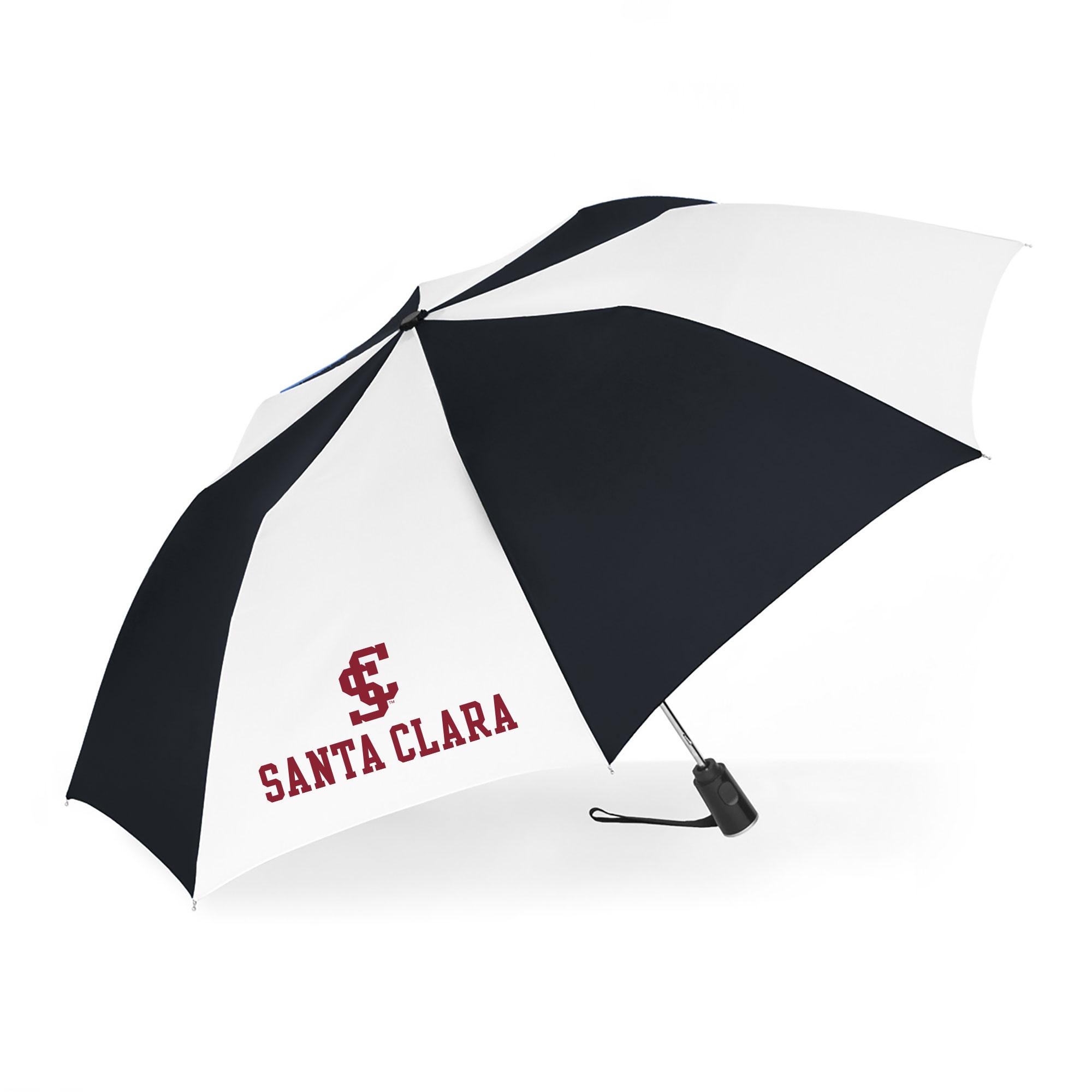 image of: Santa Clara Broncos 40in Auto Open Compact Umbrella, Black/White