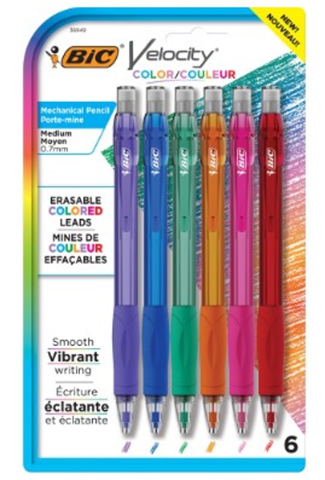 image of: BIC VELOCITY COLOR 6pk Mechanical Pencils - 7mm