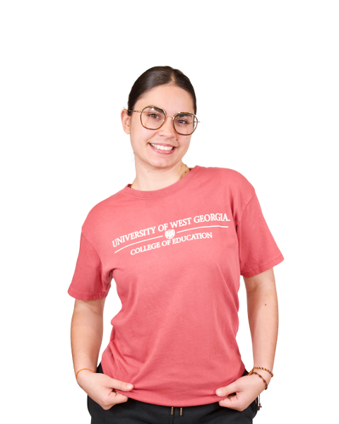 COLLEGE OF EDUCATION SHIELD LOGO COASTAL COLOR TEE; $24.99