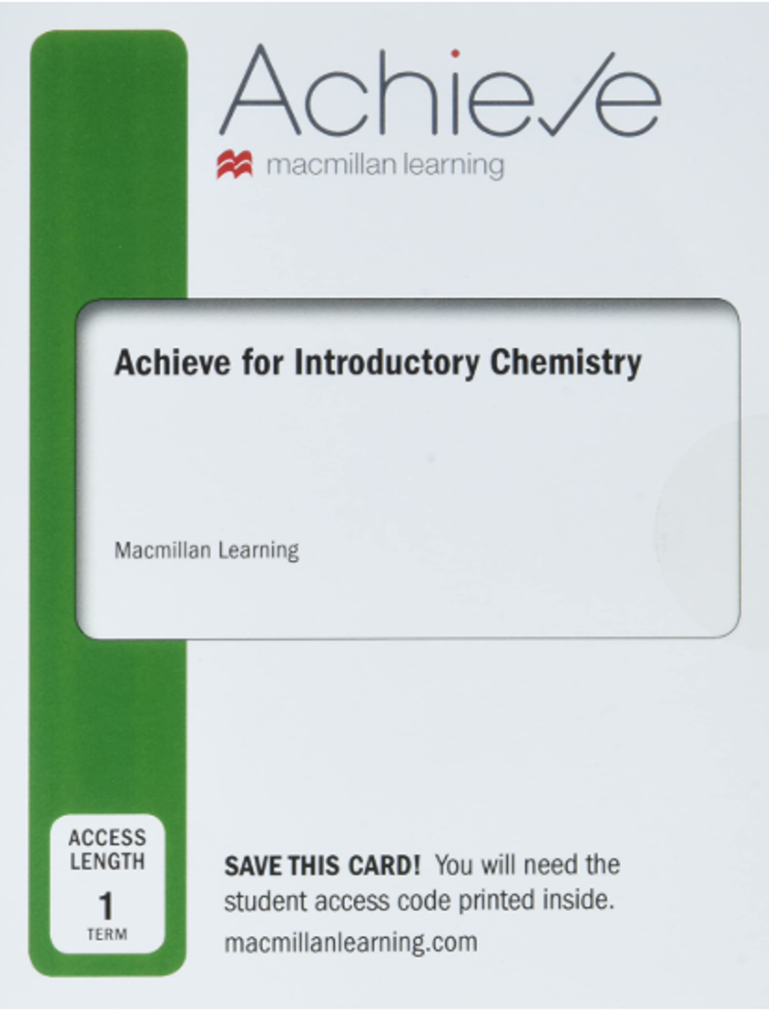 Cover image for ESSEN.F/INTRO.CHEMISTRY-ACHIEVE ACCESS