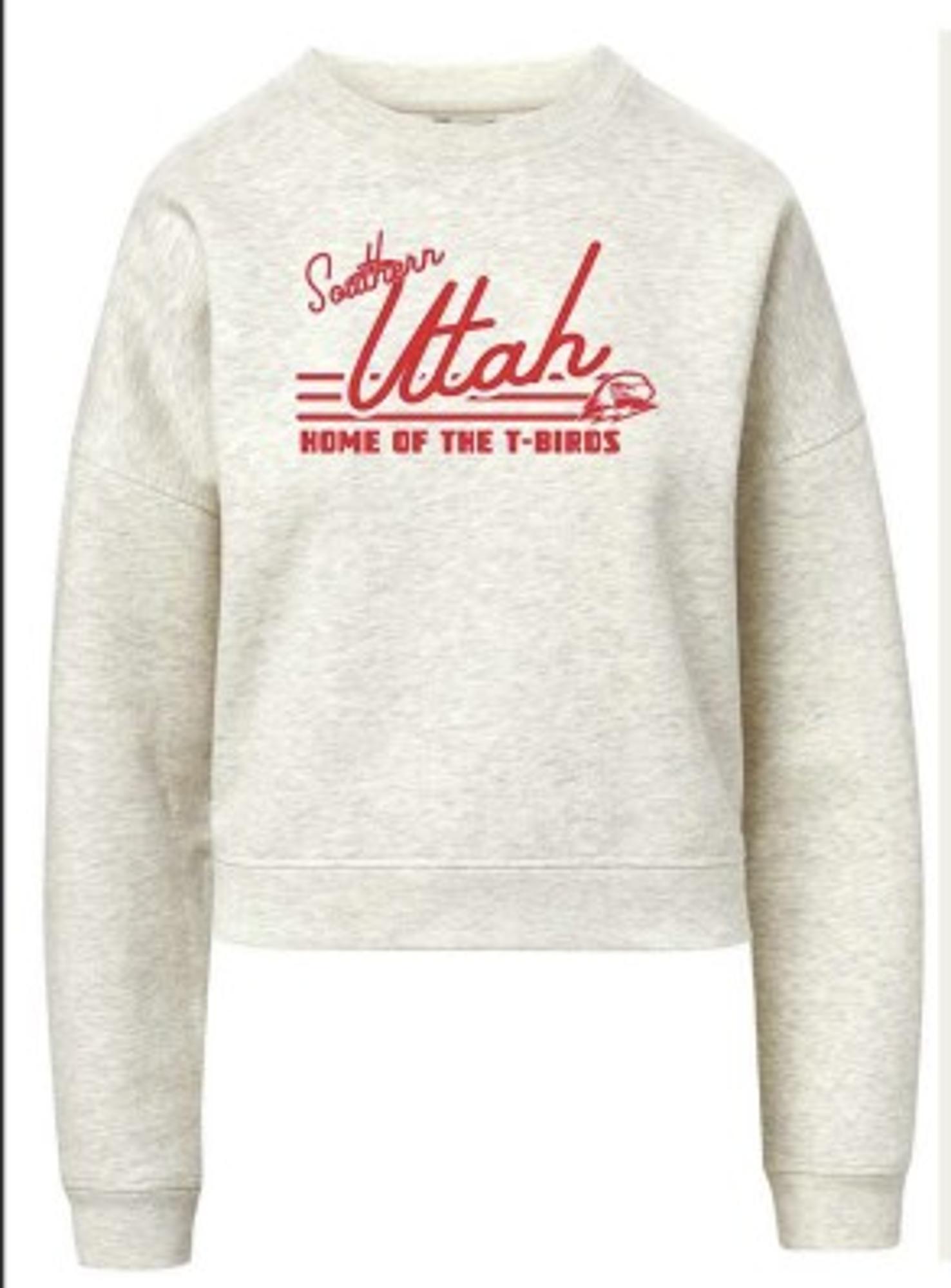 Product image 1 of 1 for MV SPORT WOMENS CREW OATMEAL HOME OF THE T-BIRDS