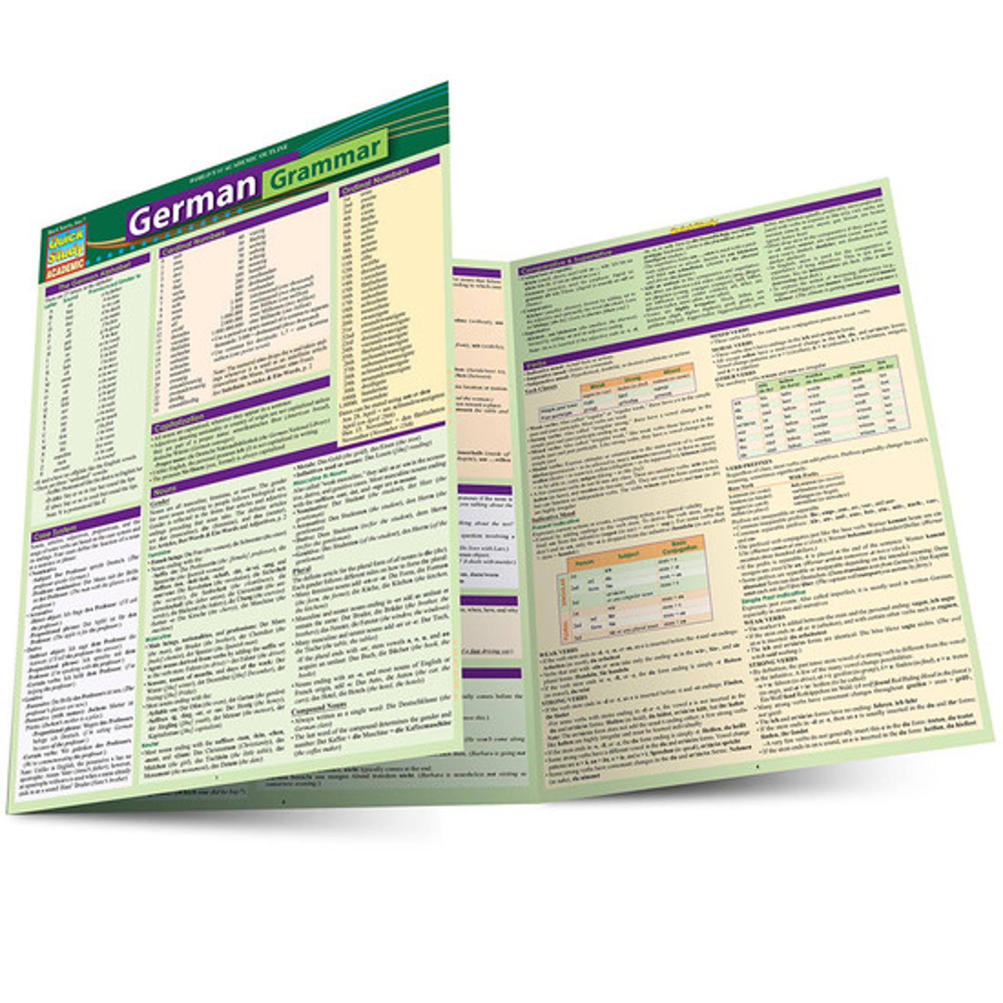 Cover image for GERMAN GRAMMAR LAMINATED STUDY GUIDE