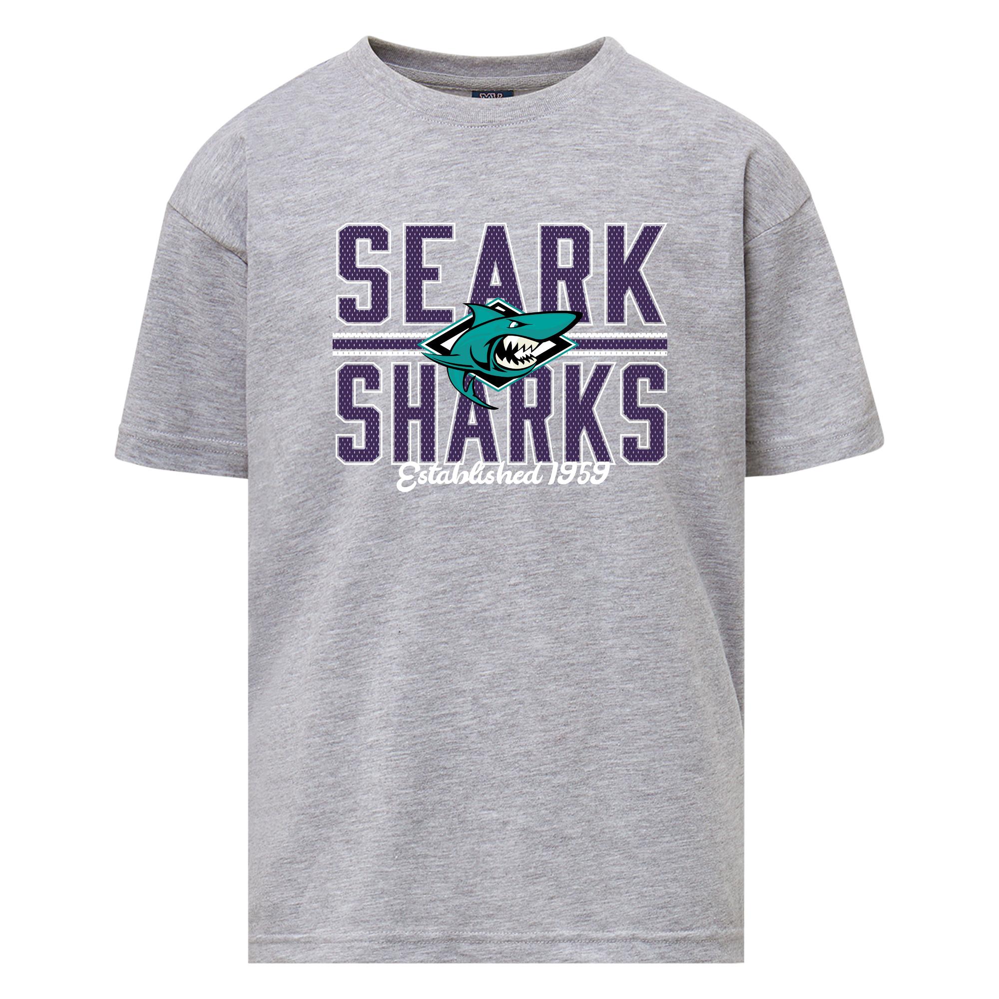 Product image 1 of 1 for Southeast Arkansas College Youth SEARK Sharks Short Sleeve Tee, Heather Gray