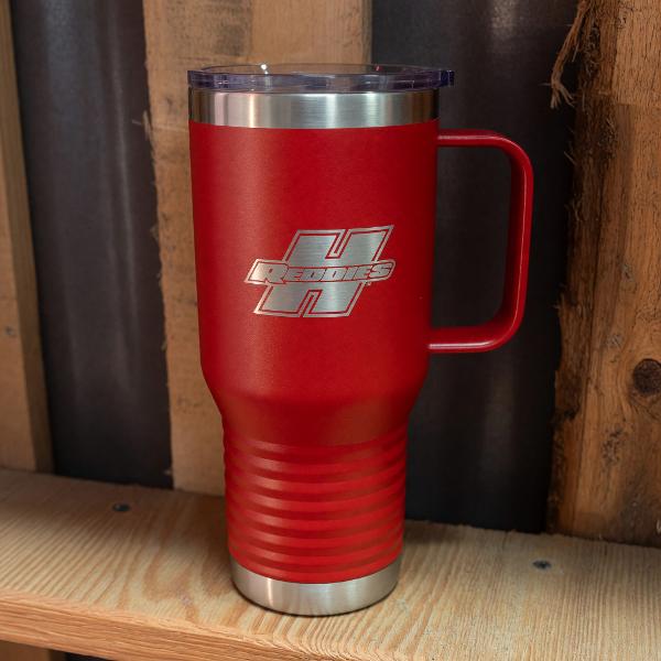Reddies 20oz Powder Coated Handled Travel Mug; $39.99