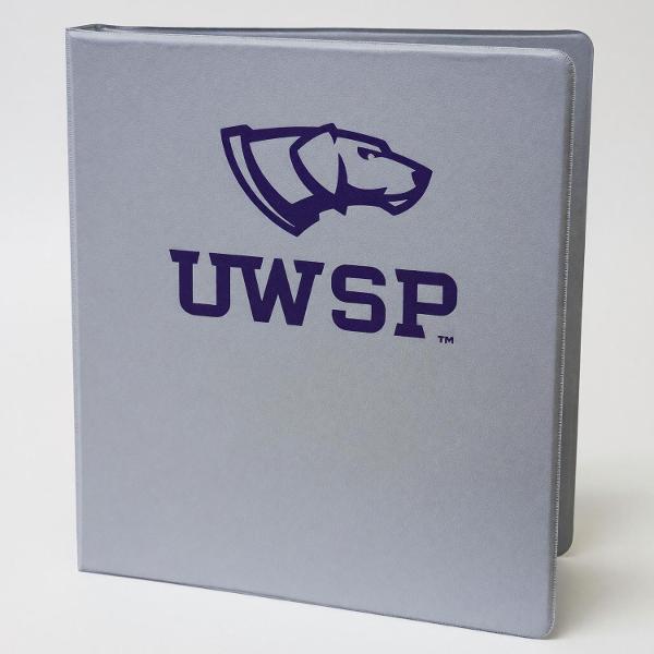 University of Wisconsin Stevens Point 1" Vinyl Binder, Grey; $9.98
