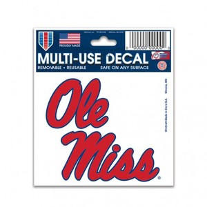 image of: Ole Miss Stacked Script Multi-Use Decal 3x4
