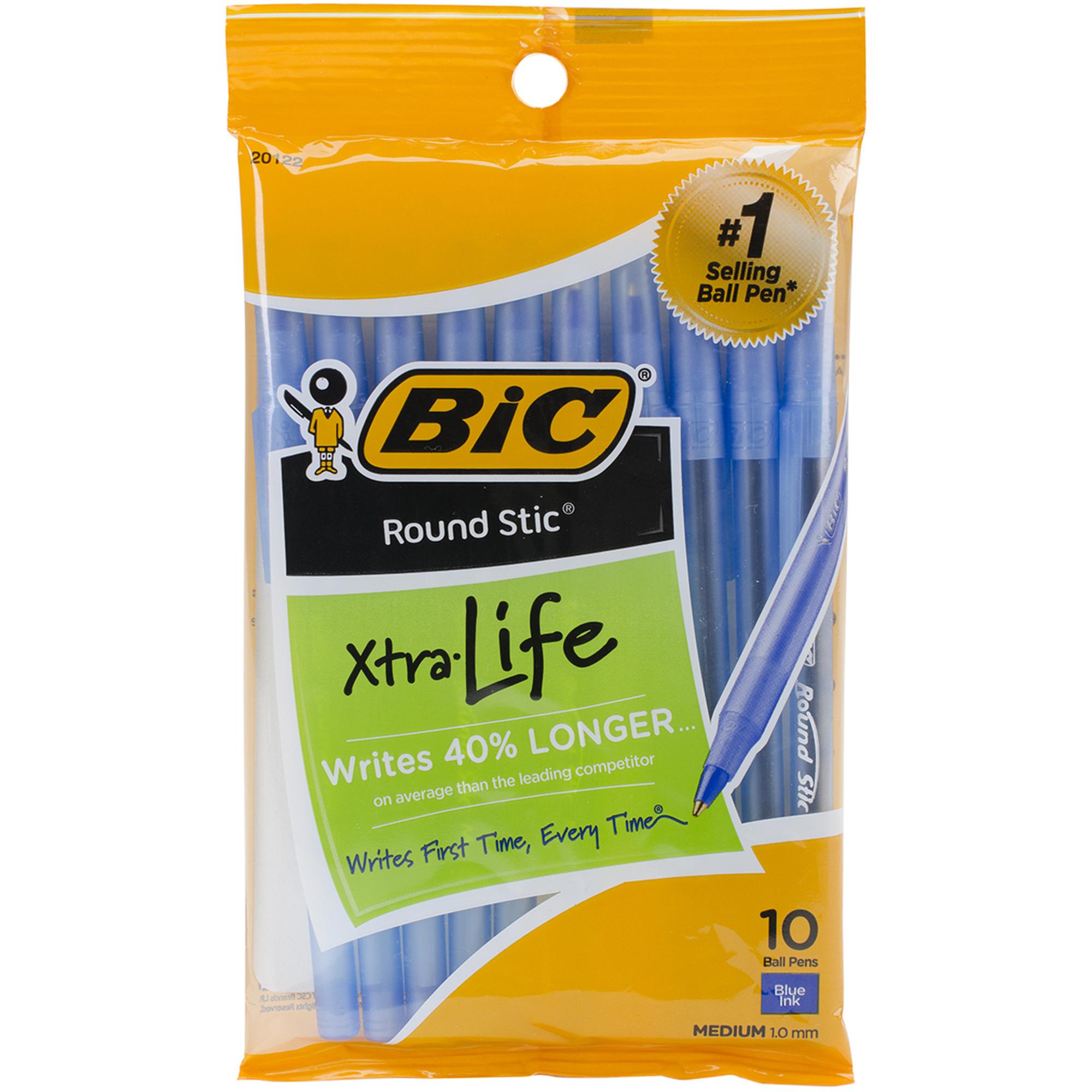 image of: BIC Cristal Xtra-Life Blue Pen 10pk