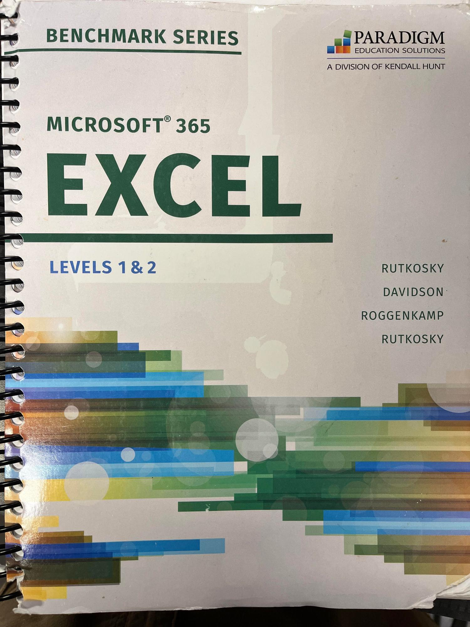 Cover image for BENCHMARK:MS.365,EXCEL,LEVEL 1&2