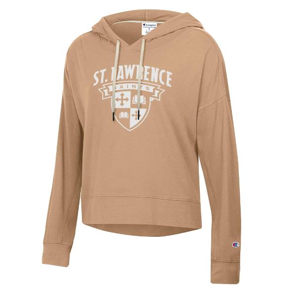 Women's Sueded Hood Sweatshirt Latte Brown; $58.95