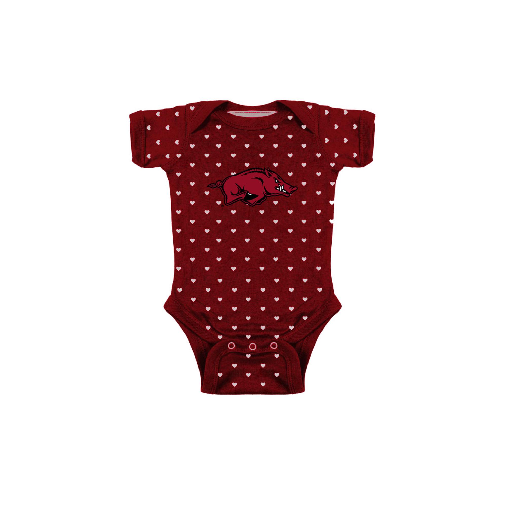 image of: Arkansas Razorbacks Infant Lap Shoulder Heart Creeper