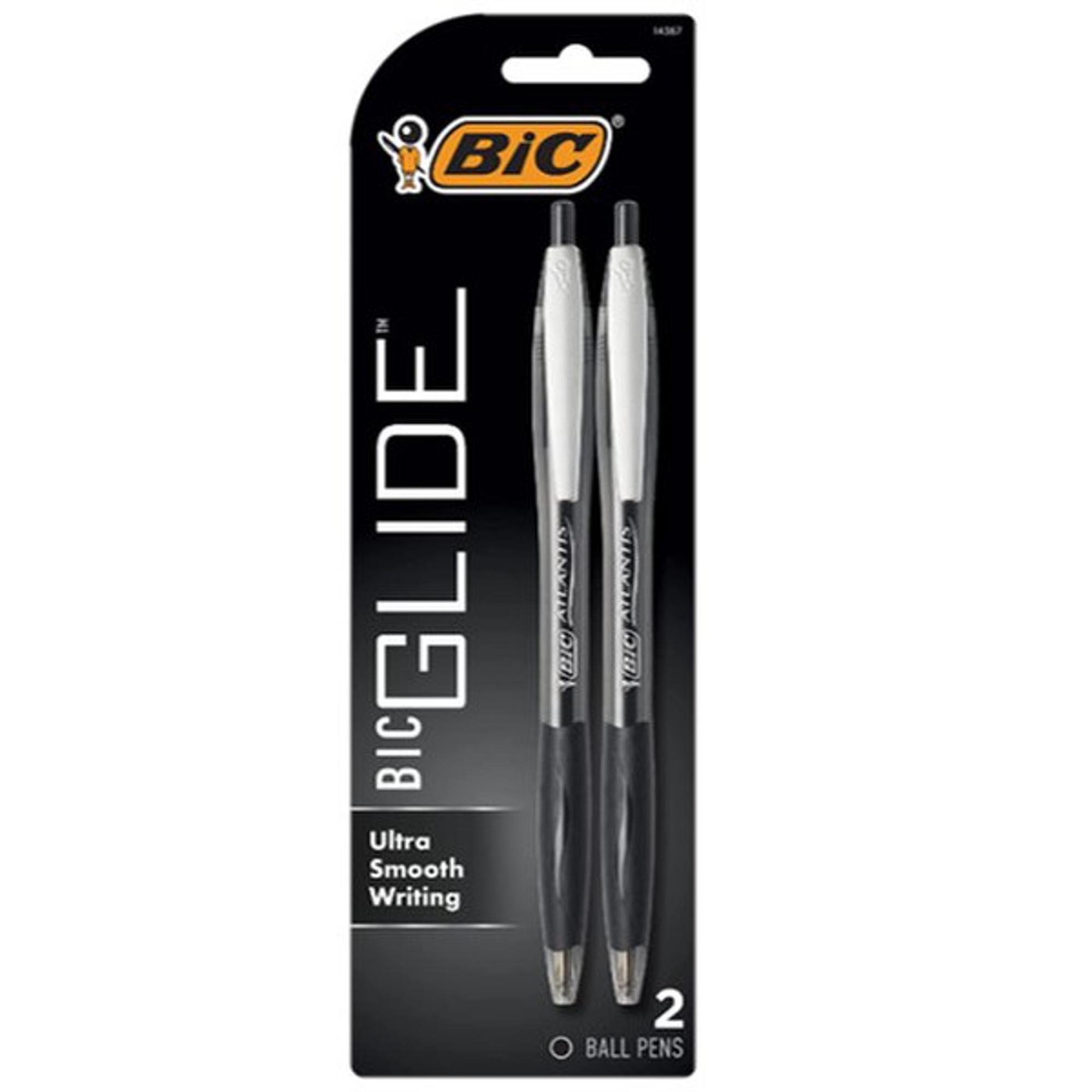 image of: BIC Atlantis Original Retractable Ballpoint Pen Black 1.0mm 2PK