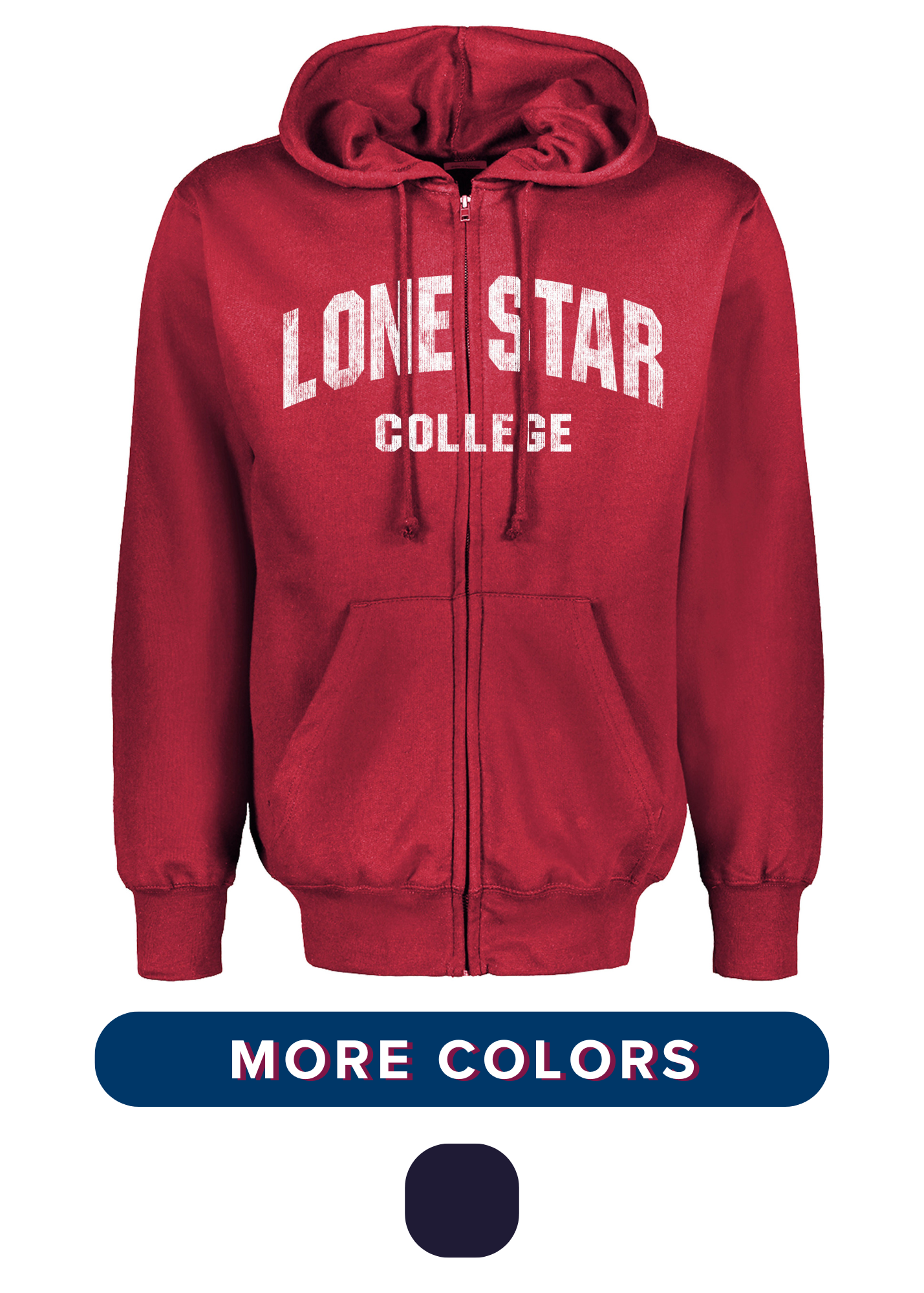Product image 1 of 1 for Lone Star College Classic Fundamental Fleece Full Zip Jacket, Red