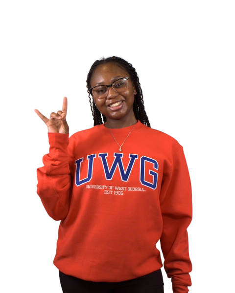 UWG APPLIQUE CREW SWEATSHIRT; $59.99