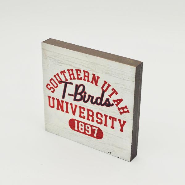 LEGACY WOOD DESK SIGN SOU T-BIRDS WHITE 5.5X5.5; $15.99