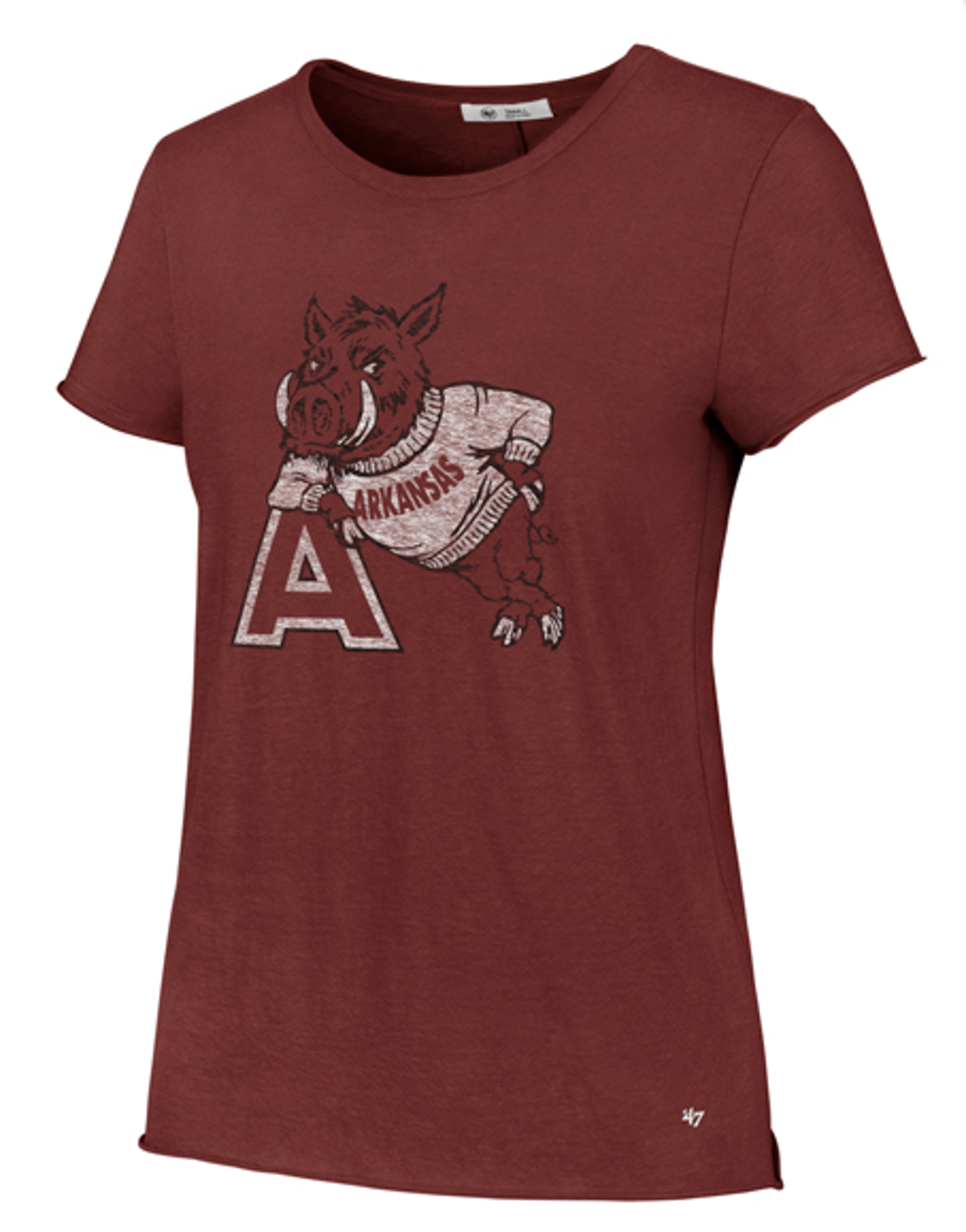 image of: Arkansas Razorbacks Women's '47 Brand Vintage Leaning Hog Tee- Cardinal