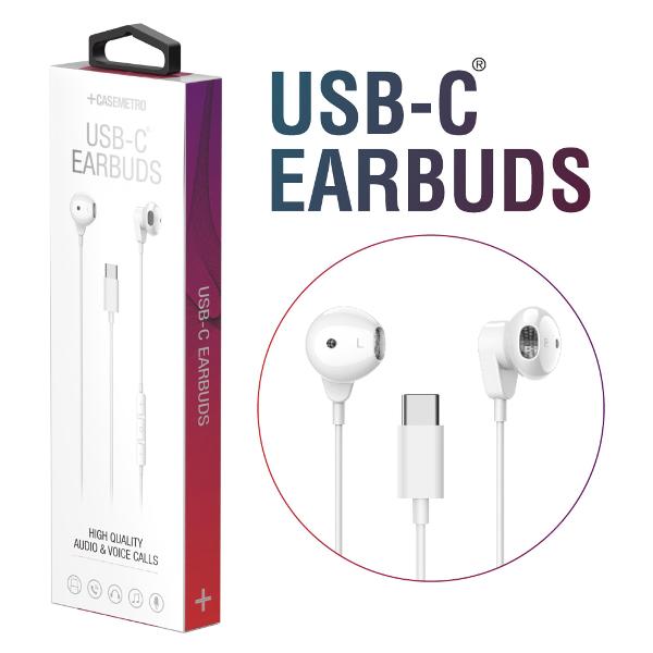 EARBUDS USB-C WHITE; $11.99
