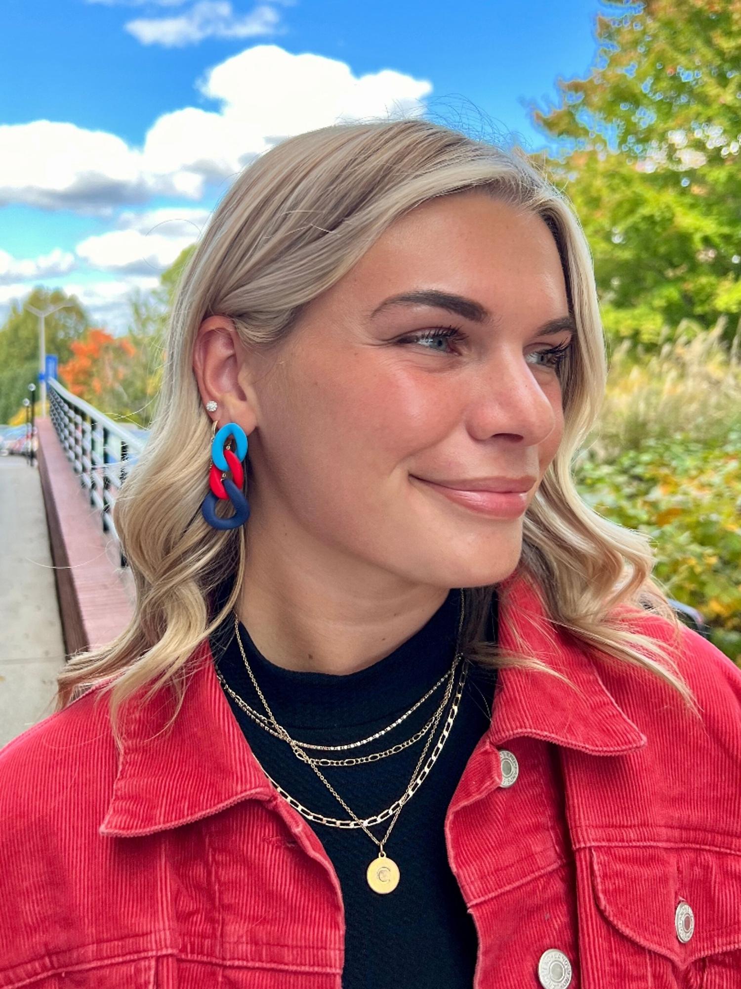 image of: UWG CHAIN LINK EARRINGS