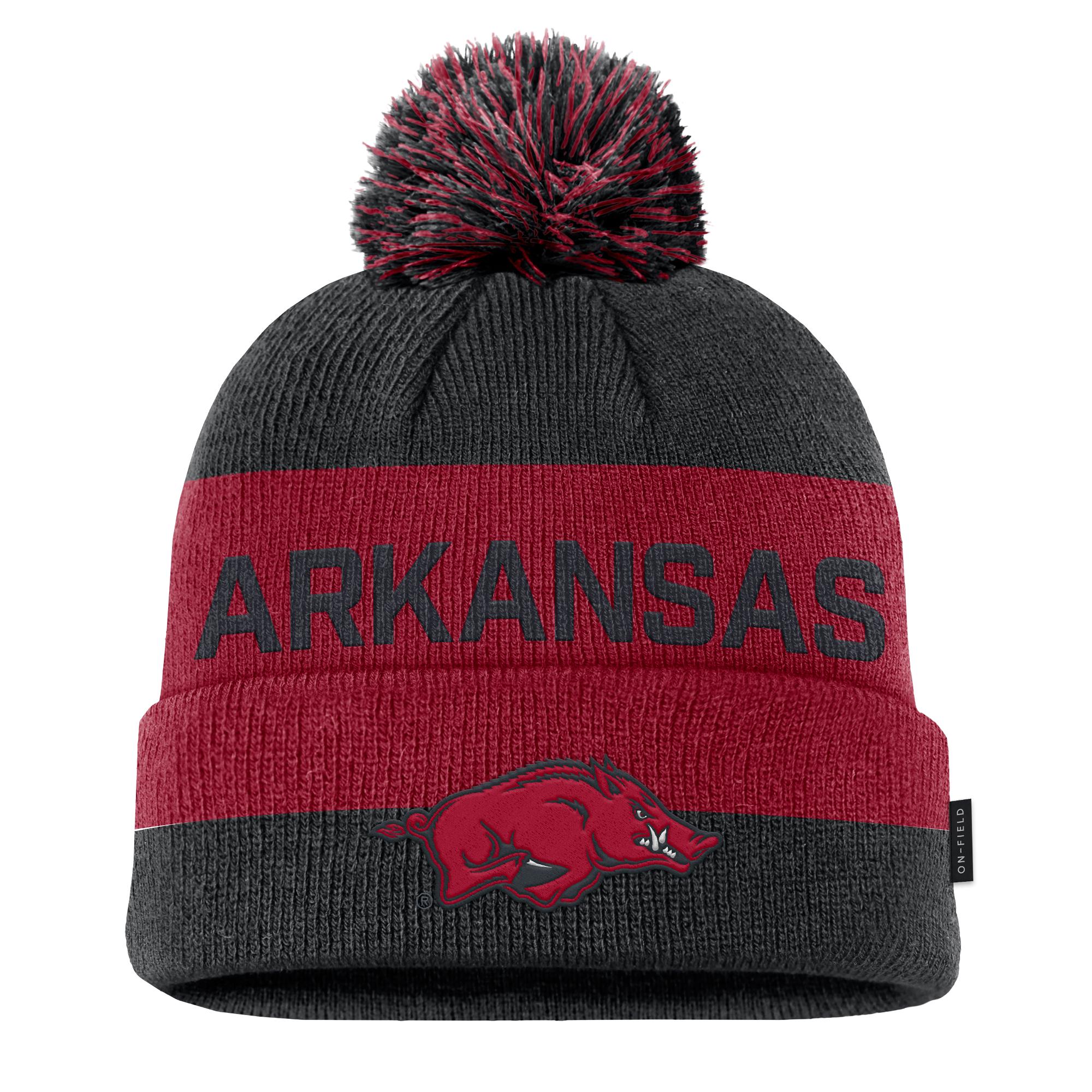 image of: Arkansas Razorbacks Nike Peak Cuffed Beanie w/ Pom