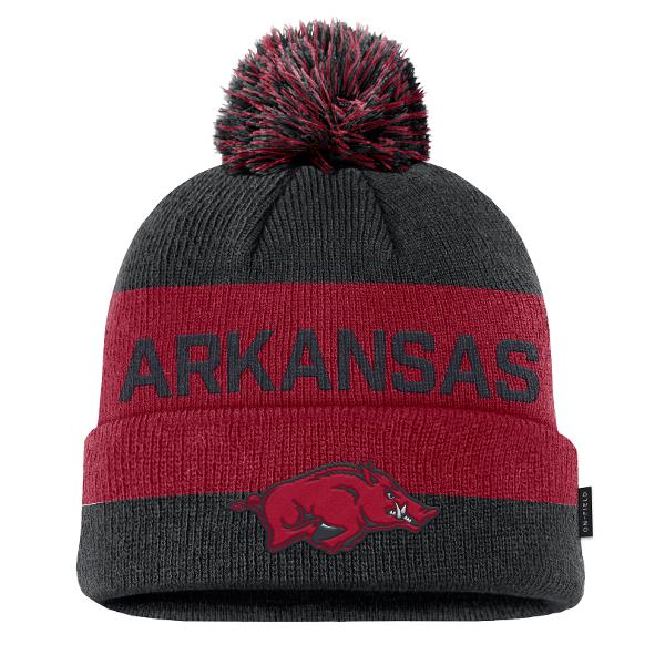 Arkansas Razorbacks Nike Peak Cuffed Beanie w/ Pom; $30.00