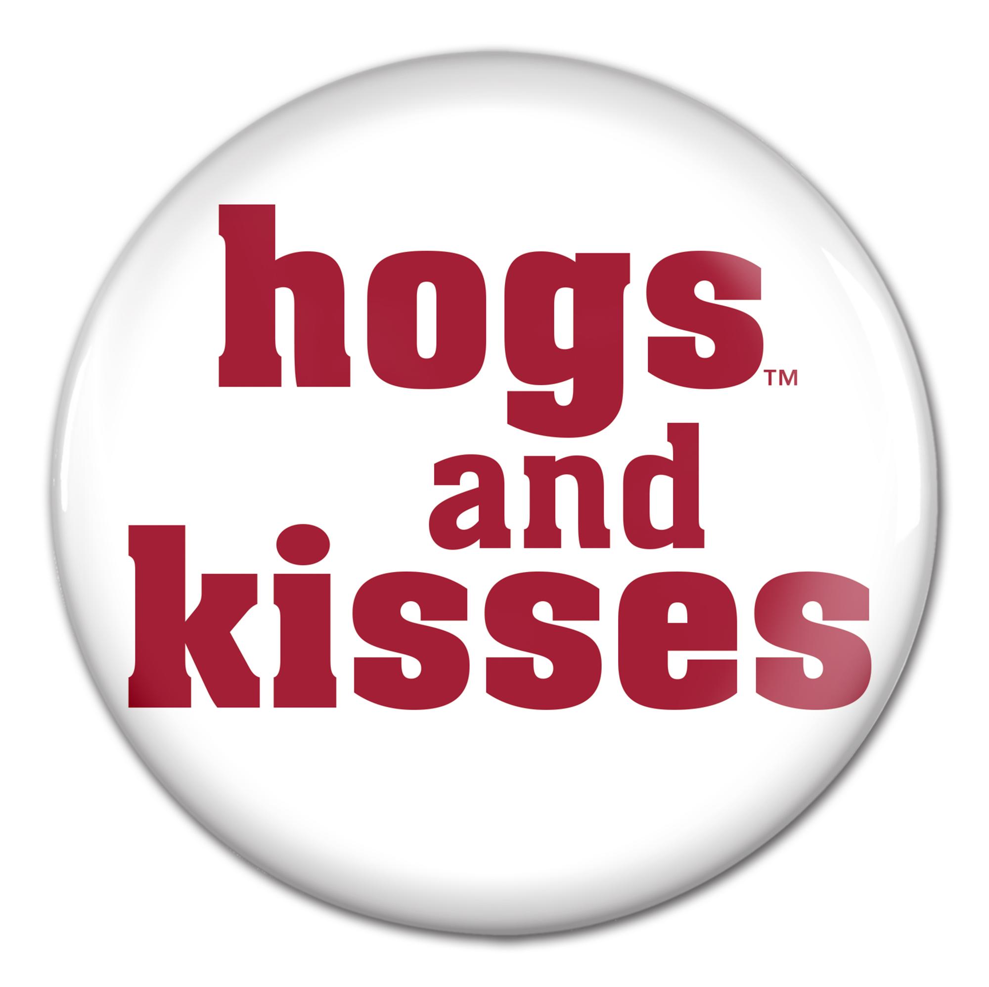 image of: Arkansas Razorbacks Crimson "Hogs and Kisses" Gameday Button