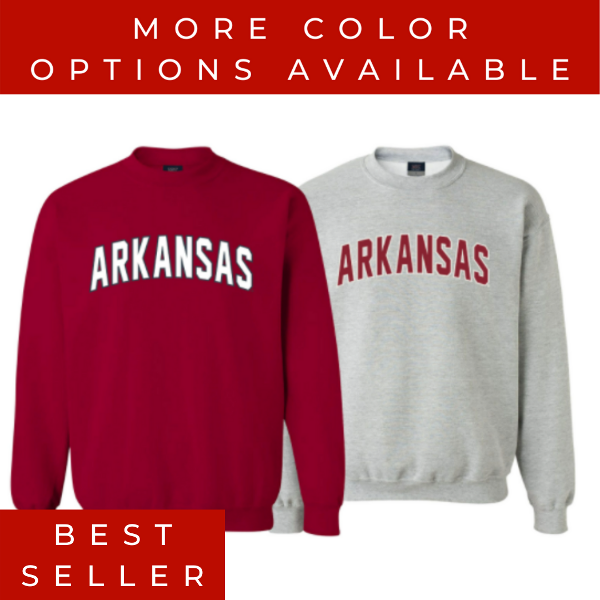 Arkansas Felt Sewn Fundamental Crew Sweatshirt; $41.99