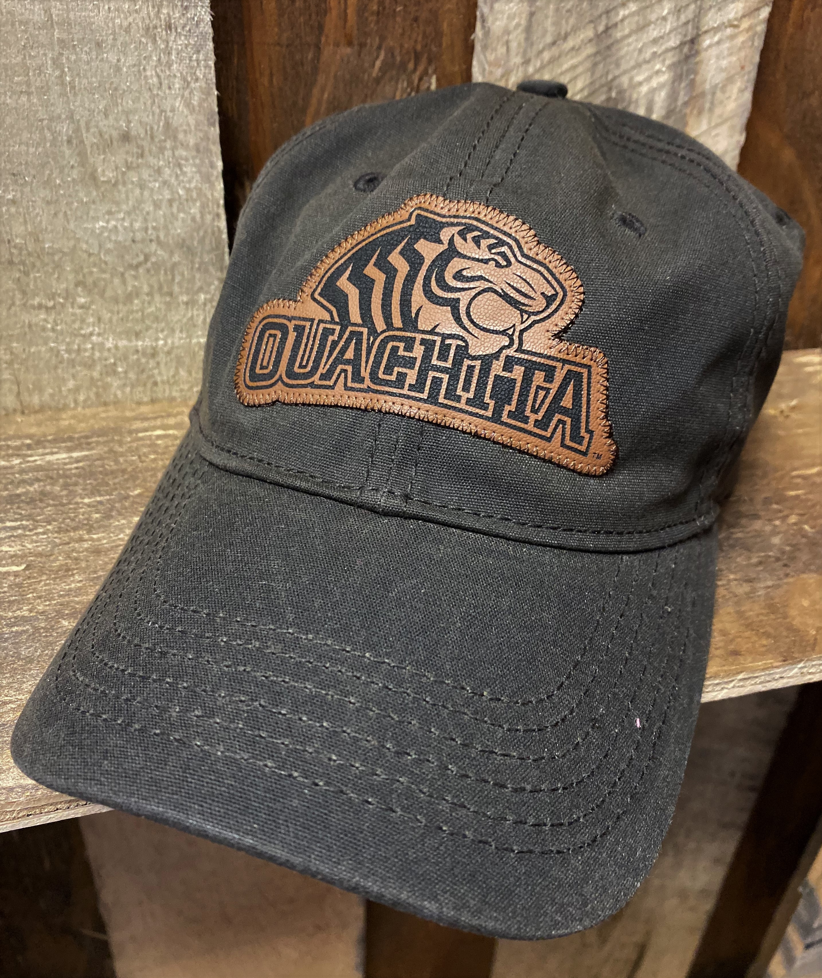 image of: Ouachita Tiger Leather Hat