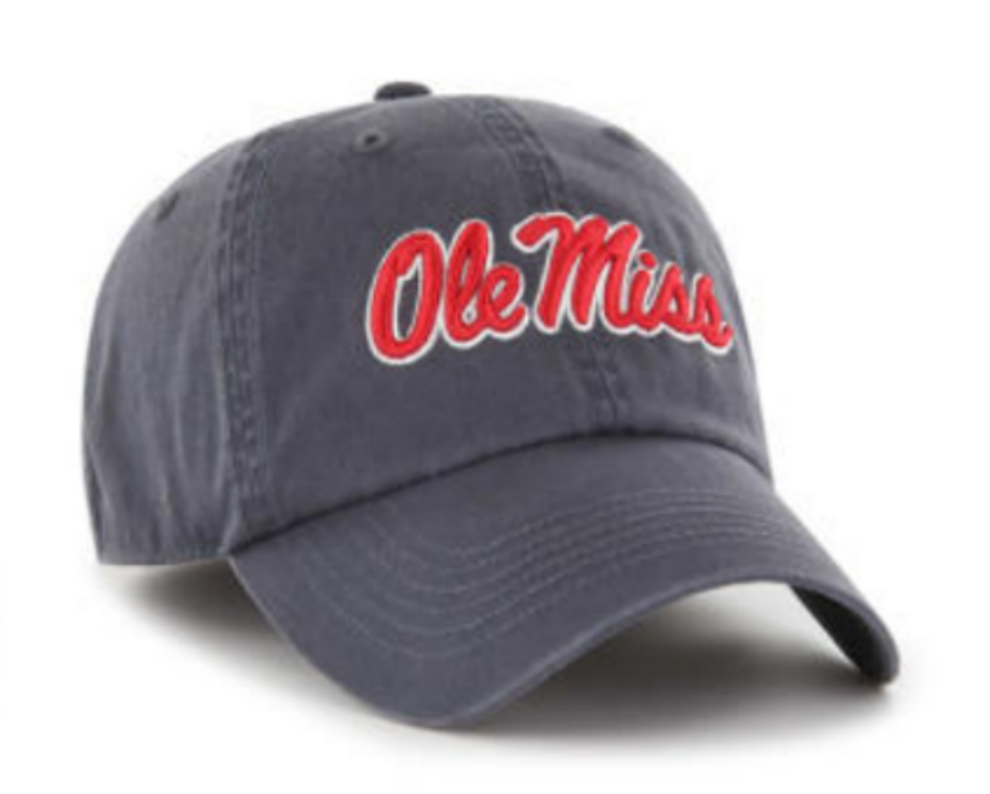 image of: Ole Miss Stacked Script Franchise Fitted Hat Navy