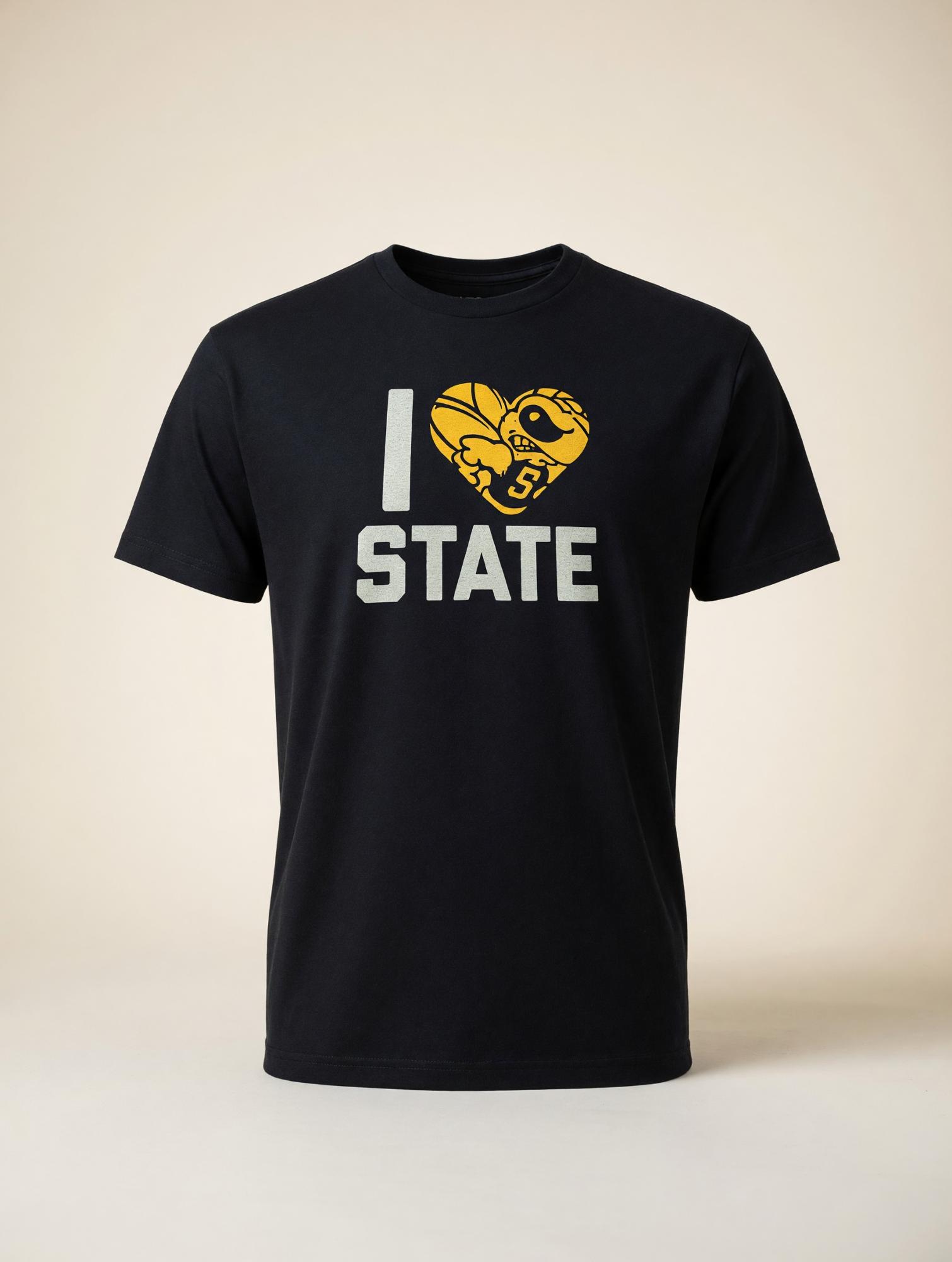 Product image 1 of 1 for Tee - Russell Black " I (Heart) STATE"