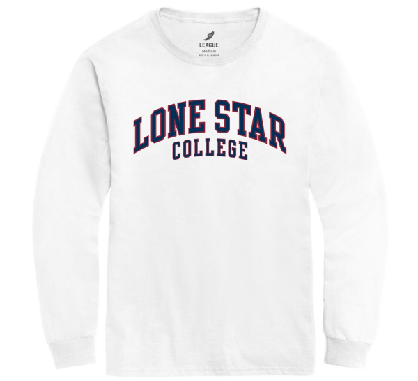 Lone Star College Arch EZ Long Sleeve Tee, White; $29.98