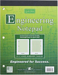 Product image 1 of 1 for ROARING SPRING Signature Collection Covered Engineering Pad, Frame Front 1/2" Right Margin, 8.5" x 11", 80 Sheets, Heavyweight 20 lb Green Paper
