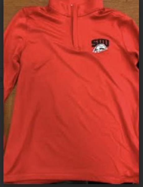 U/A RED 1/4 ZIP SUU/THOR LEFT CHEST; $76.99