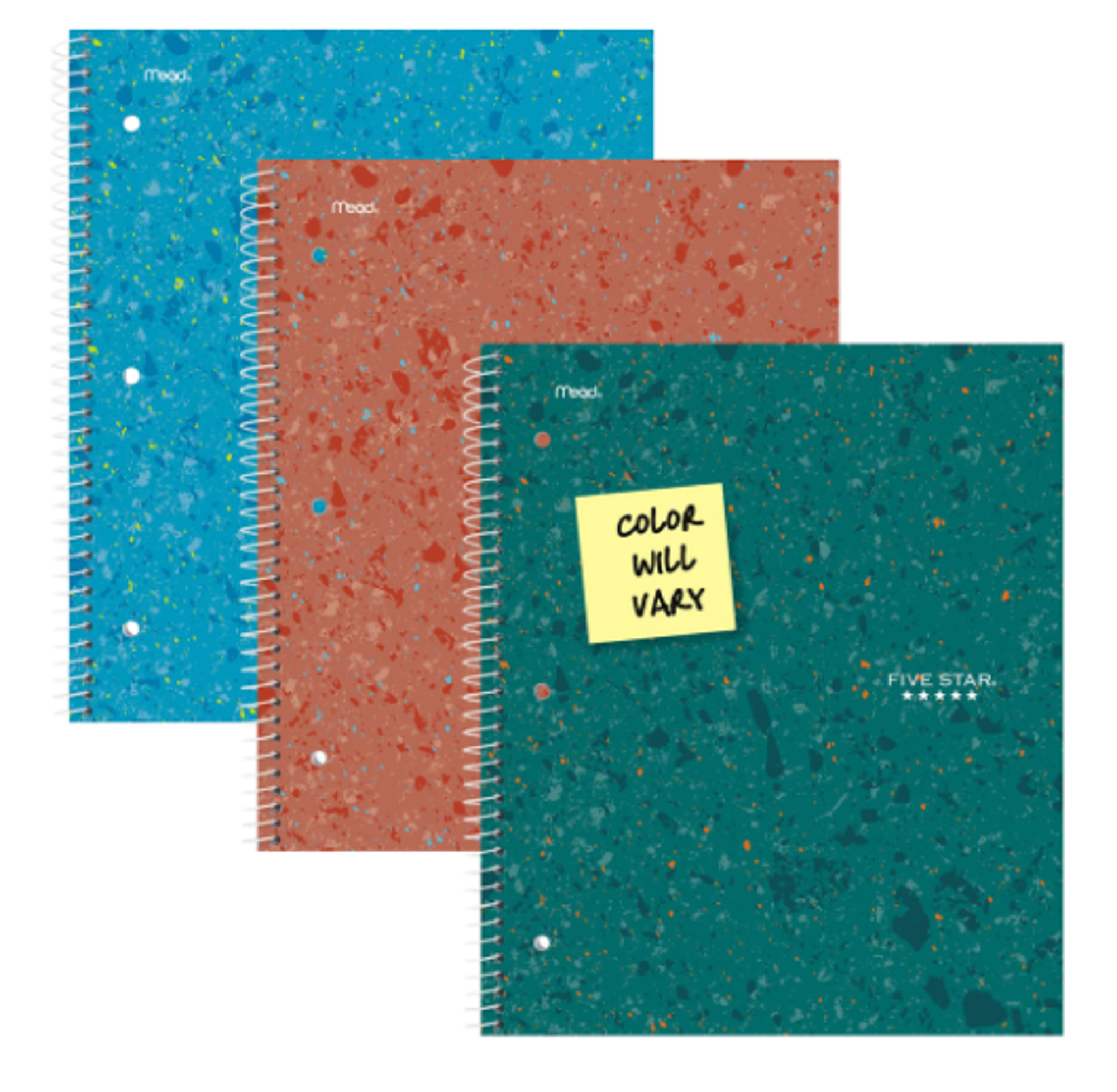 Product image 1 of 1 for Five Star 1-Subject College Ruled Recycled Spiral Notebook, Assorted Colors