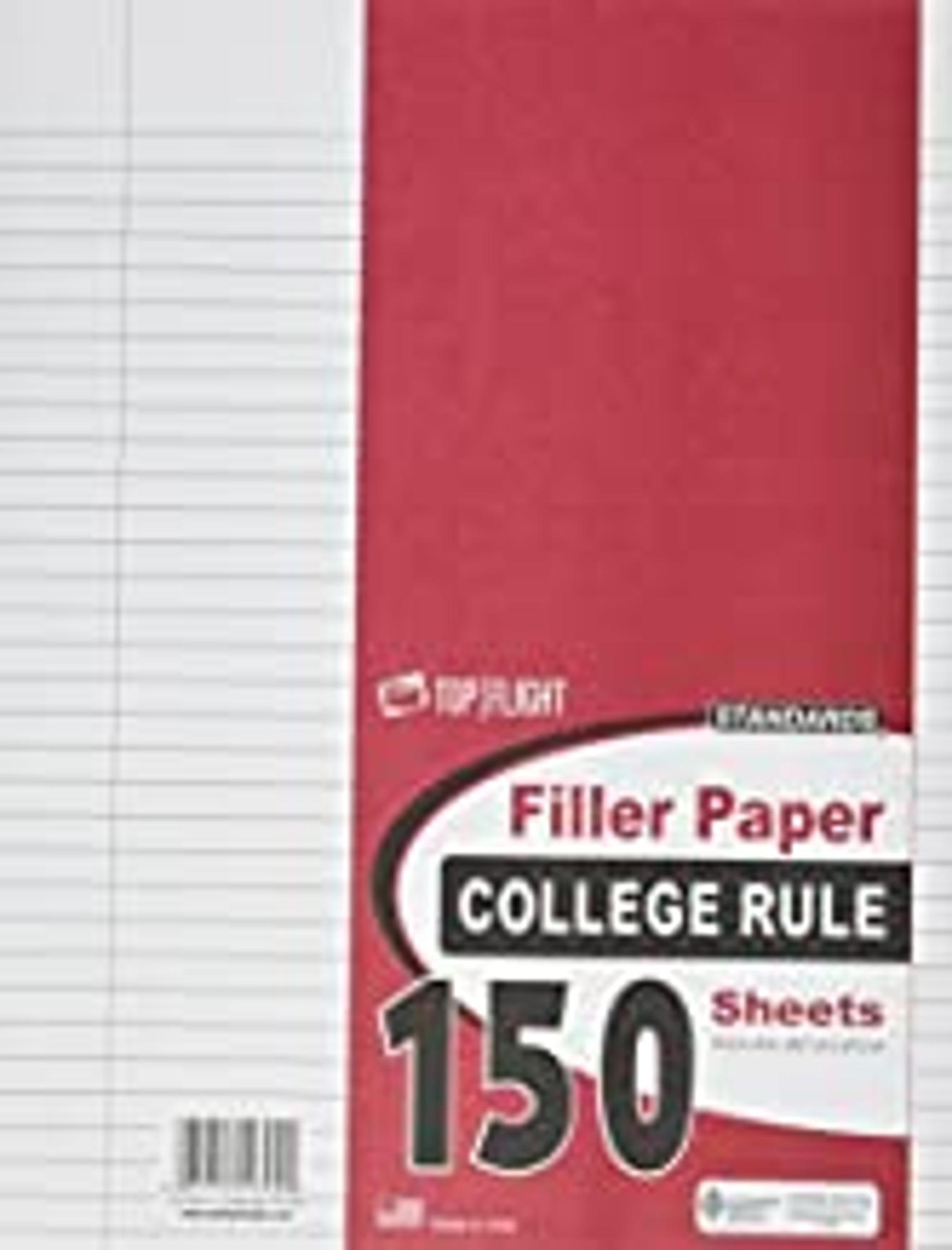 image of: COLLEGE RULE FILLER PAPER
