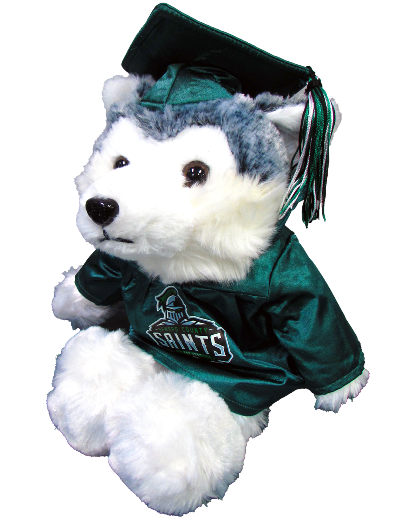 Product image 2 of 3 for Graduation Husky Green Cap & Gown 11"