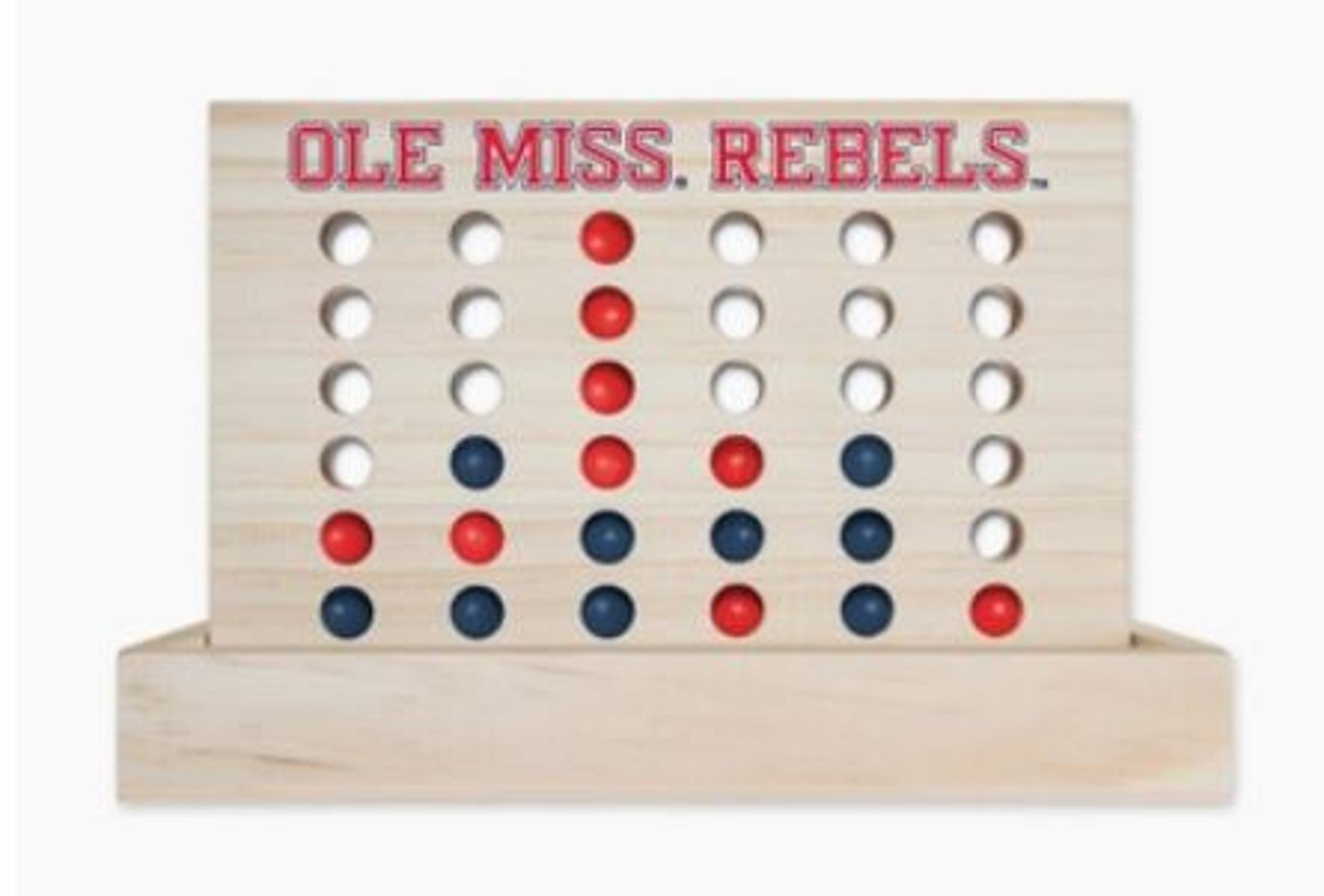 image of: Ole Miss Rebels Four-In-A-Row Wood Travel Game