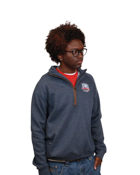 ATHLETICS LOGO ALUMNI MARLOW HALF ZIP; $59.99