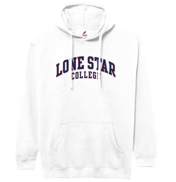 Lone Star College Arch Felt EZ Hoodie, White; $49.98