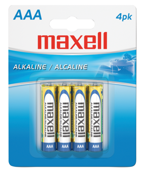 Maxell Alkaline AAA Batteries, 4 Pack; $3.98