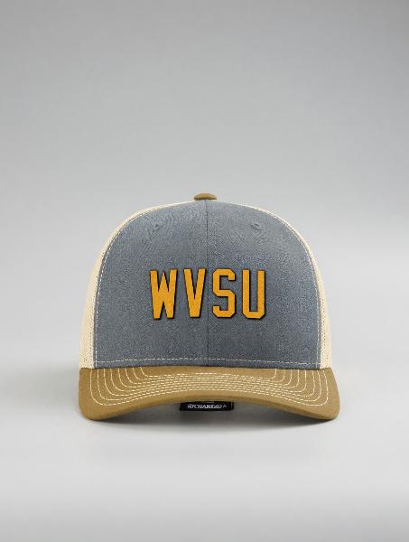 Hat - Richardson Gray/Gold/Tan "WVSU" Vented; $29.99