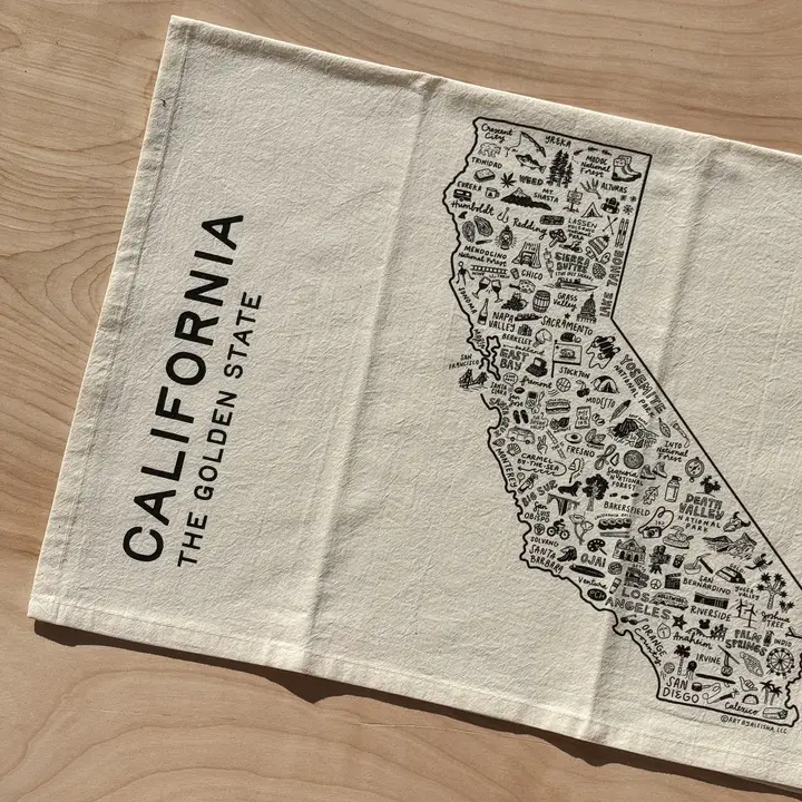 image of: State of California Tea Towel, Natural