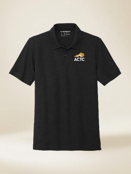 KACTC SS POLO BLK LOGO; $57.99