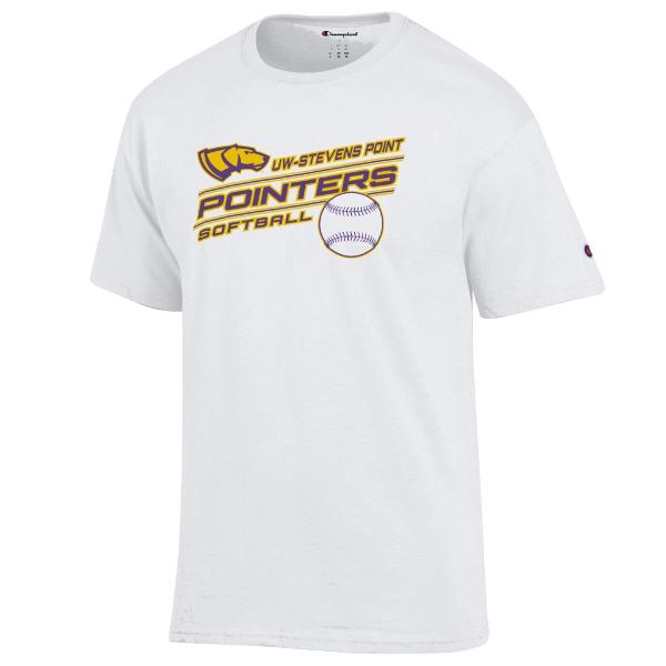 UWSP Softball Basic Tee Champion, White; $24.98